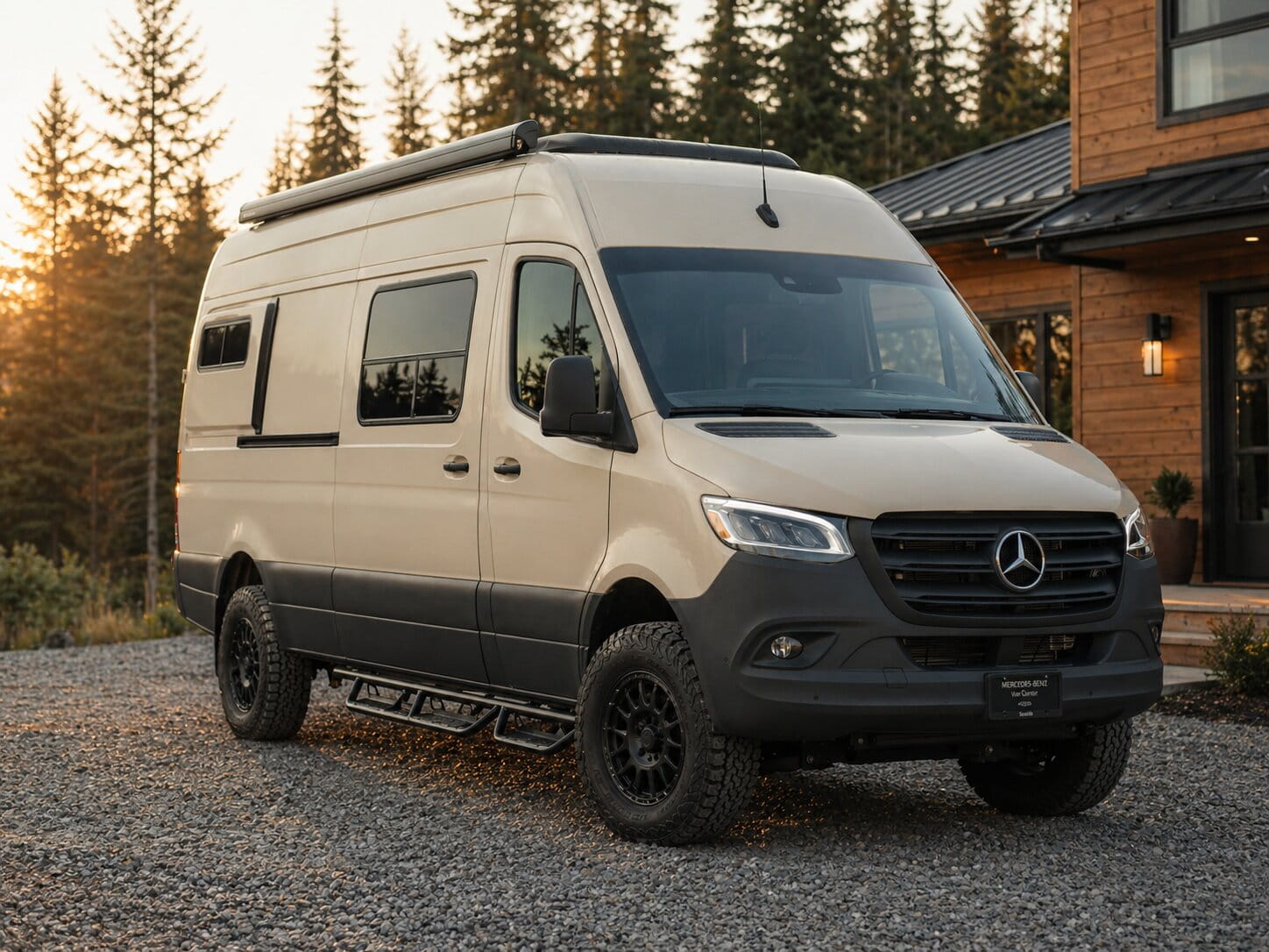 Custom Mercedes Sprinter van conversion exterior built in Chicago